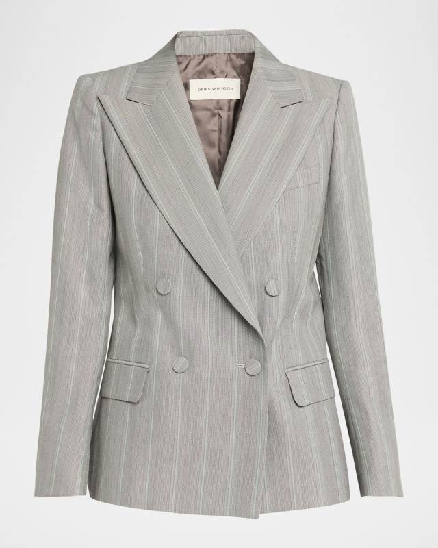 Beaura Pinstripe Double-Breasted Blazer